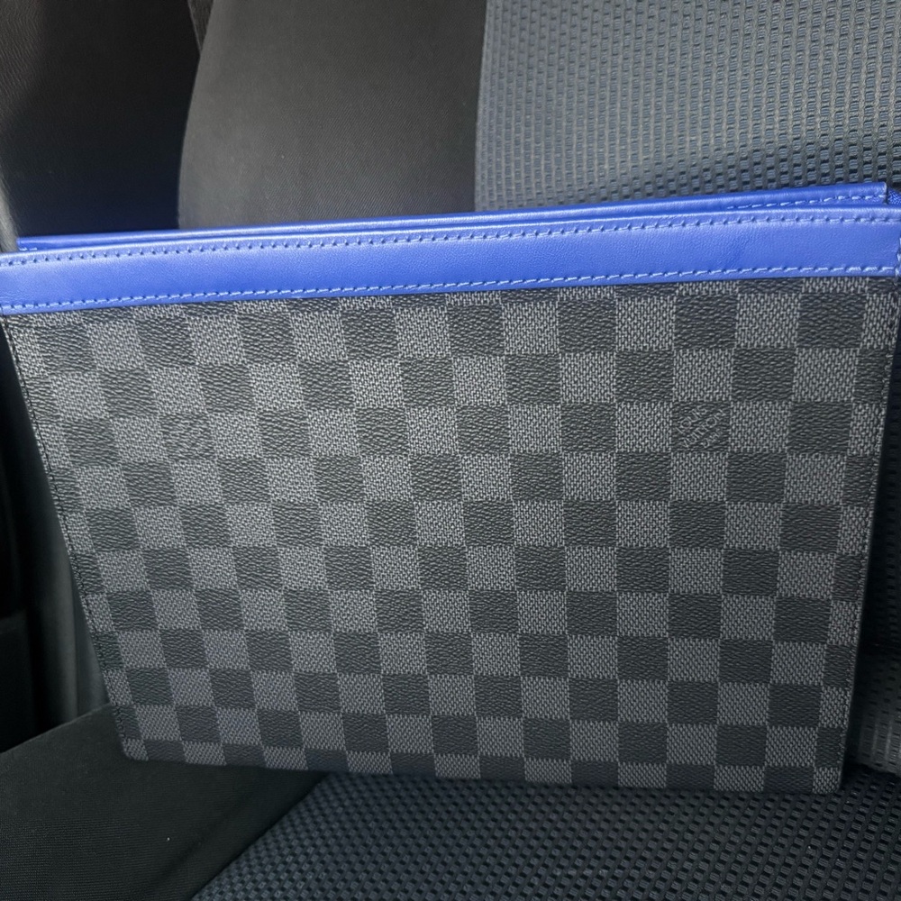 Checkered Black and Blue Men's Bag